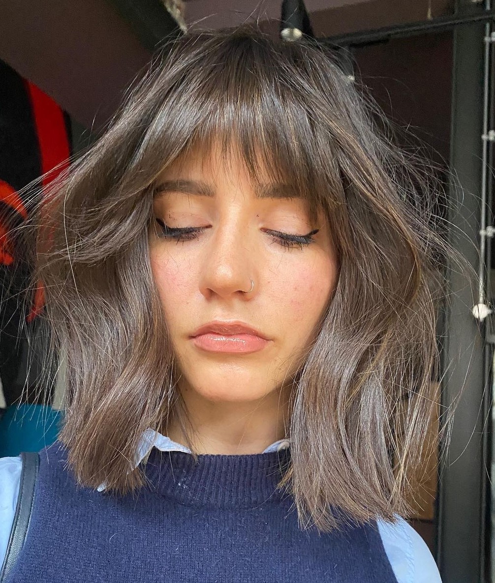 Long Tousled Bob with Birkin Bangs